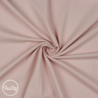 ORGANICKÁ POČESANÁ TEPLÁKOVINA - soft - blush - zbytok 60 cm