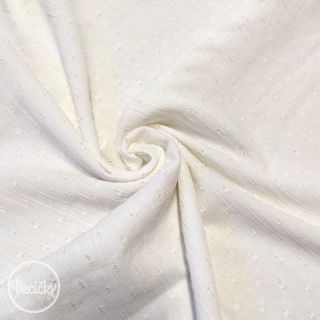 Bavlna - dobby white/lurex gold